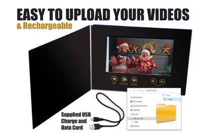 Holiday Video Card Mailer | 7" HD Video Screen | Gold Foil | Easily Upload Videos | FREE Mailer Box! | Free Shipping!