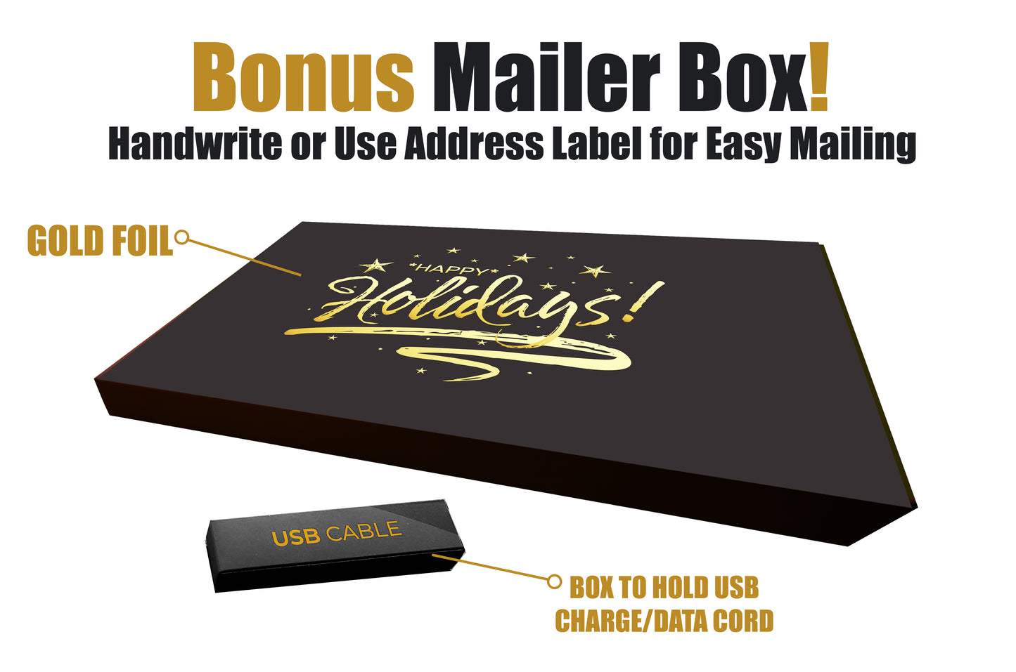Holiday Video Card Mailer | 7" HD Video Screen | Gold Foil | Easily Upload Videos | FREE Mailer Box! | Free Shipping!