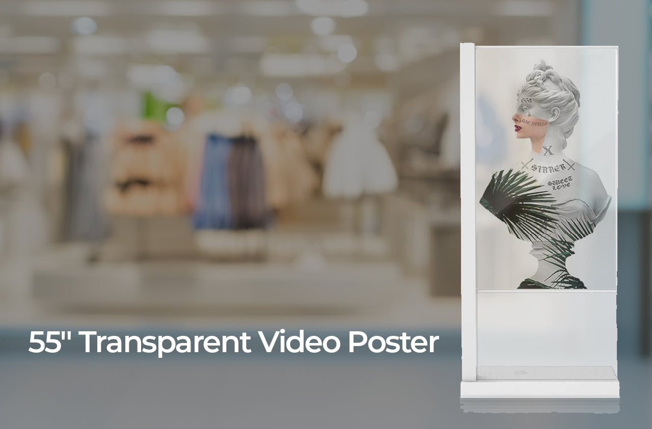 transparent video floor display