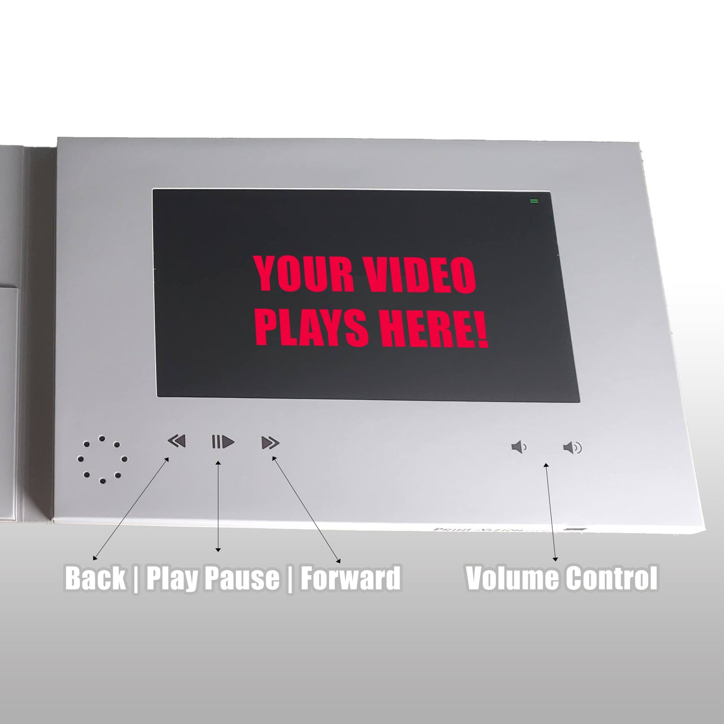 InstaVizion Blank Video Brochure | 7" HD Video Screen with Pocket & Business Card Slits | Free Shipping | Upload Your Own Video(s) | Rechargeable